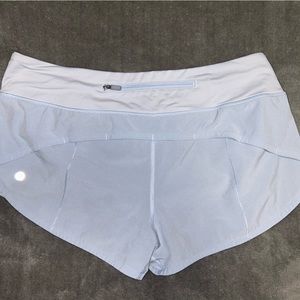 Light blue lululemon speed up short 2.5